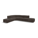 Meridian Arc Brown Boucle Fabric 7 pc Modular Sectional IMAGE 1