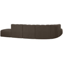  Manufacturer Color_Brown -- Arc 172" Brown Boucle Fabric Upholstered 7 pc Modular Sectional IMAGE 3
