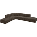  Manufacturer Color_Brown -- Arc 172" Brown Boucle Fabric Upholstered 7 pc Modular Sectional IMAGE 4