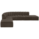  Manufacturer Color_Brown -- Arc 172" Brown Boucle Fabric Upholstered 7 pc Modular Sectional IMAGE 5