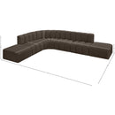  Manufacturer Color_Brown -- Arc 172" Brown Boucle Fabric Upholstered 7 pc Modular Sectional IMAGE 6