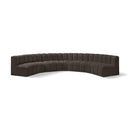  Manufacturer Color_Brown -- Arc 162" Brown Boucle Fabric Upholstered 7 pc Modular Sectional IMAGE 1