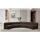  Manufacturer Color_Brown -- Arc 162" Brown Boucle Fabric Upholstered 7 pc Modular Sectional IMAGE 2