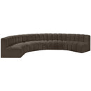  Manufacturer Color_Brown -- Arc 162" Brown Boucle Fabric Upholstered 7 pc Modular Sectional IMAGE 4