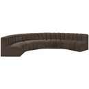 Meridian Arc Brown Boucle Fabric 7 pc Modular Sectional IMAGE 4