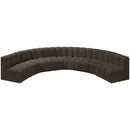  Manufacturer Color_Brown -- Arc 162" Brown Boucle Fabric Upholstered 7 pc Modular Sectional IMAGE 5
