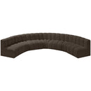 Meridian Arc Brown Boucle Fabric 7 pc Modular Sectional IMAGE 5