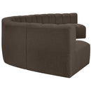 Meridian Arc Brown Boucle Fabric 7 pc Modular Sectional IMAGE 6