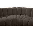 Meridian Arc Brown Boucle Fabric 7 pc Modular Sectional IMAGE 8