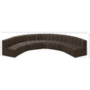 Meridian Arc Brown Boucle Fabric 7 pc Modular Sectional IMAGE 9