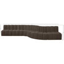  Manufacturer Color_Brown -- Arc 170" Brown Boucle Fabric Upholstered 7 pc Modular Sectional IMAGE 11