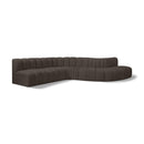  Manufacturer Color_Brown -- Arc 170" Brown Boucle Fabric Upholstered 7 pc Modular Sectional IMAGE 1