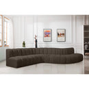  Manufacturer Color_Brown -- Arc 170" Brown Boucle Fabric Upholstered 7 pc Modular Sectional IMAGE 2
