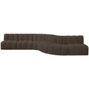 Meridian Arc Brown Boucle Fabric 7 pc Modular Sectional IMAGE 4