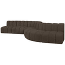  Manufacturer Color_Brown -- Arc 170" Brown Boucle Fabric Upholstered 7 pc Modular Sectional IMAGE 5
