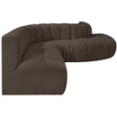  Manufacturer Color_Brown -- Arc 170" Brown Boucle Fabric Upholstered 7 pc Modular Sectional IMAGE 6