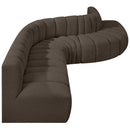  Manufacturer Color_Brown -- Arc 170" Brown Boucle Fabric Upholstered 7 pc Modular Sectional IMAGE 7