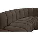  Manufacturer Color_Brown -- Arc 170" Brown Boucle Fabric Upholstered 7 pc Modular Sectional IMAGE 8