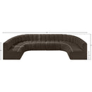  Manufacturer Color_Brown -- Arc 150" Brown Boucle Fabric Upholstered 8 pc Modular Sectional IMAGE 10