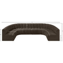 Meridian Arc Brown Boucle Fabric 8 pc Modular Sectional IMAGE 10