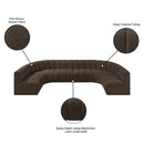  Manufacturer Color_Brown -- Arc 150" Brown Boucle Fabric Upholstered 8 pc Modular Sectional IMAGE 11