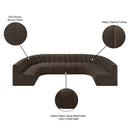 Meridian Arc Brown Boucle Fabric 8 pc Modular Sectional IMAGE 11