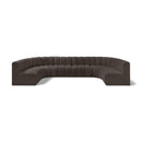  Manufacturer Color_Brown -- Arc 150" Brown Boucle Fabric Upholstered 8 pc Modular Sectional IMAGE 1