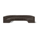 Meridian Arc Brown Boucle Fabric 8 pc Modular Sectional IMAGE 1
