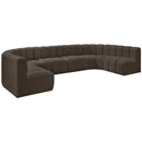  Manufacturer Color_Brown -- Arc 150" Brown Boucle Fabric Upholstered 8 pc Modular Sectional IMAGE 4