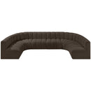 Meridian Arc Brown Boucle Fabric 8 pc Modular Sectional IMAGE 5
