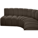  Manufacturer Color_Brown -- Arc 150" Brown Boucle Fabric Upholstered 8 pc Modular Sectional IMAGE 7