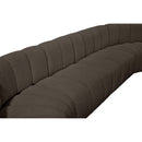  Manufacturer Color_Brown -- Arc 150" Brown Boucle Fabric Upholstered 8 pc Modular Sectional IMAGE 9