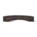 Meridian Arc Brown Boucle Fabric 8 pc Modular Sectional IMAGE 1