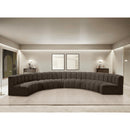  Manufacturer Color_Brown -- Arc 162" Brown Boucle Fabric Upholstered 8 pc Modular Sectional IMAGE 2