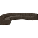  Manufacturer Color_Brown -- Arc 162" Brown Boucle Fabric Upholstered 8 pc Modular Sectional IMAGE 4