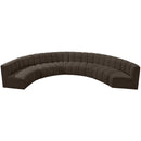  Manufacturer Color_Brown -- Arc 162" Brown Boucle Fabric Upholstered 8 pc Modular Sectional IMAGE 5