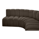  Manufacturer Color_Brown -- Arc 162" Brown Boucle Fabric Upholstered 8 pc Modular Sectional IMAGE 7