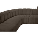  Manufacturer Color_Brown -- Arc 162" Brown Boucle Fabric Upholstered 8 pc Modular Sectional IMAGE 8