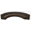  Manufacturer Color_Brown -- Arc 162" Brown Boucle Fabric Upholstered 8 pc Modular Sectional IMAGE 9