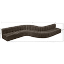  Manufacturer Color_Brown -- Arc 197" Brown Boucle Fabric Upholstered 8 pc Modular Sectional IMAGE 10