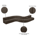  Manufacturer Color_Brown -- Arc 197" Brown Boucle Fabric Upholstered 8 pc Modular Sectional IMAGE 11