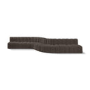  Manufacturer Color_Brown -- Arc 197" Brown Boucle Fabric Upholstered 8 pc Modular Sectional IMAGE 1