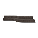 Meridian Arc Brown Boucle Fabric 8 pc Modular Sectional IMAGE 1