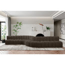  Manufacturer Color_Brown -- Arc 197" Brown Boucle Fabric Upholstered 8 pc Modular Sectional IMAGE 2