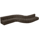  Manufacturer Color_Brown -- Arc 197" Brown Boucle Fabric Upholstered 8 pc Modular Sectional IMAGE 4