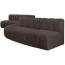  Manufacturer Color_Brown -- Arc 197" Brown Boucle Fabric Upholstered 8 pc Modular Sectional IMAGE 5