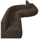  Manufacturer Color_Brown -- Arc 197" Brown Boucle Fabric Upholstered 8 pc Modular Sectional IMAGE 6