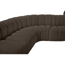  Manufacturer Color_Brown -- Arc 197" Brown Boucle Fabric Upholstered 8 pc Modular Sectional IMAGE 7