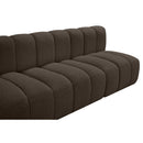  Manufacturer Color_Brown -- Arc 197" Brown Boucle Fabric Upholstered 8 pc Modular Sectional IMAGE 8