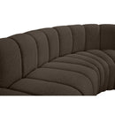  Manufacturer Color_Brown -- Arc 197" Brown Boucle Fabric Upholstered 8 pc Modular Sectional IMAGE 9
